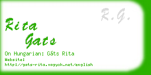 rita gats business card